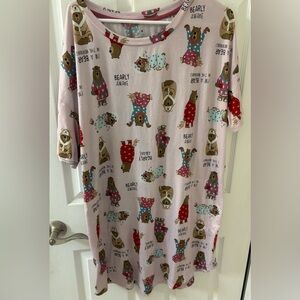 Pink Bear Print‎ Nightshirt-5/$25